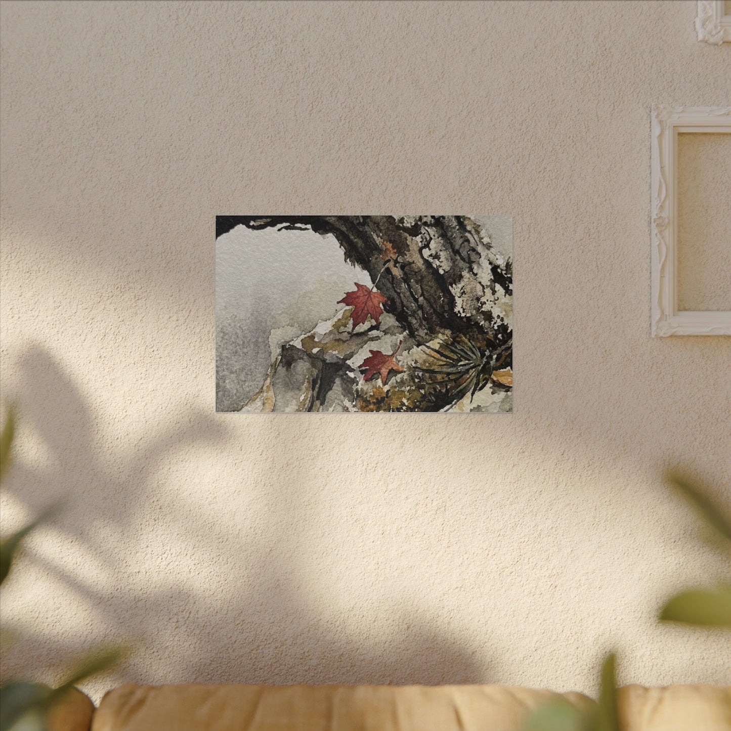 Pine Tree Autumn Canvas Art | Japandi Earthy Design