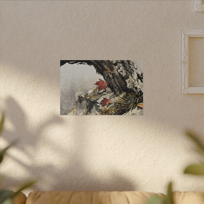Pine Tree Autumn Canvas Art | Japandi Earthy Design