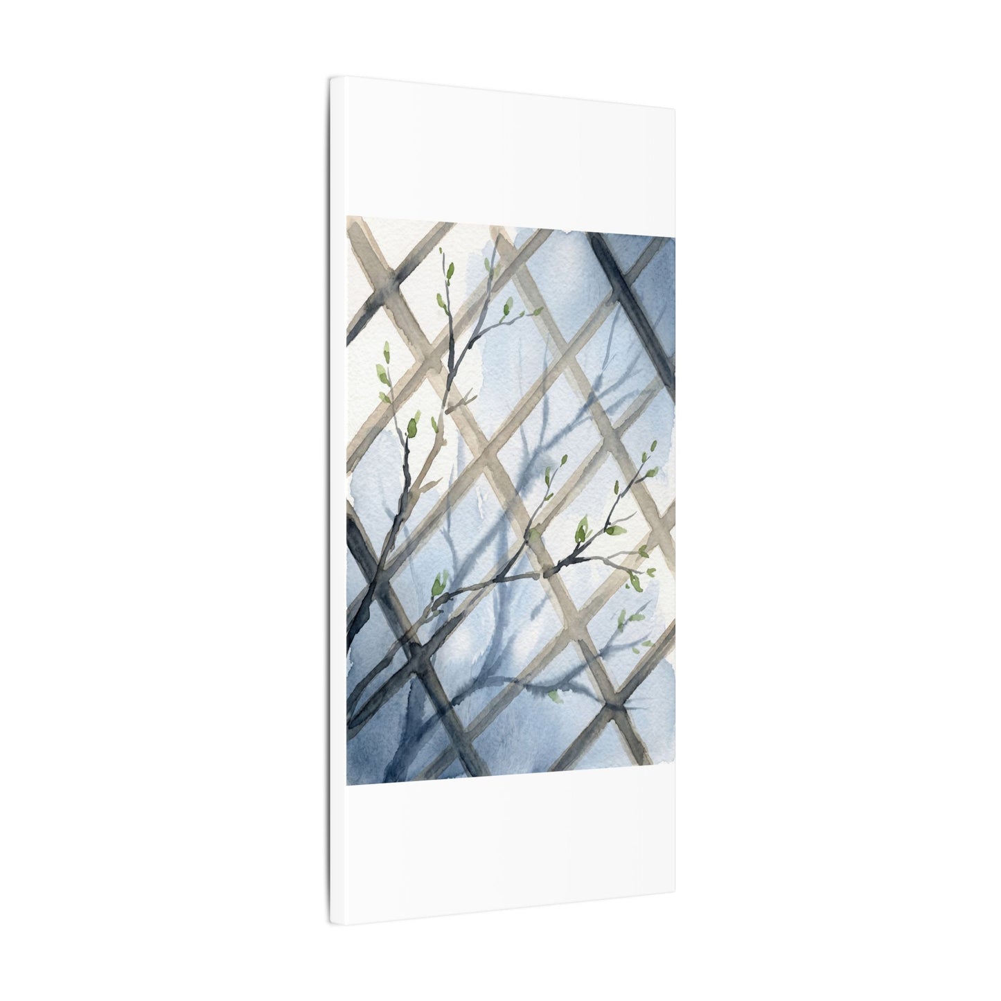 Shoji Screen Canvas Art | Spring Japandi Watercolor Art