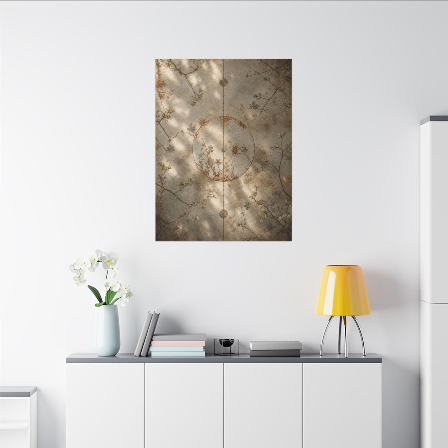 Japandi Rust Patina in Dappled | Japanese Pattern Canvas Art