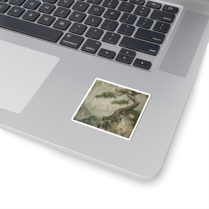 Pine Tree Texture Sticker | Warm Japandi Art