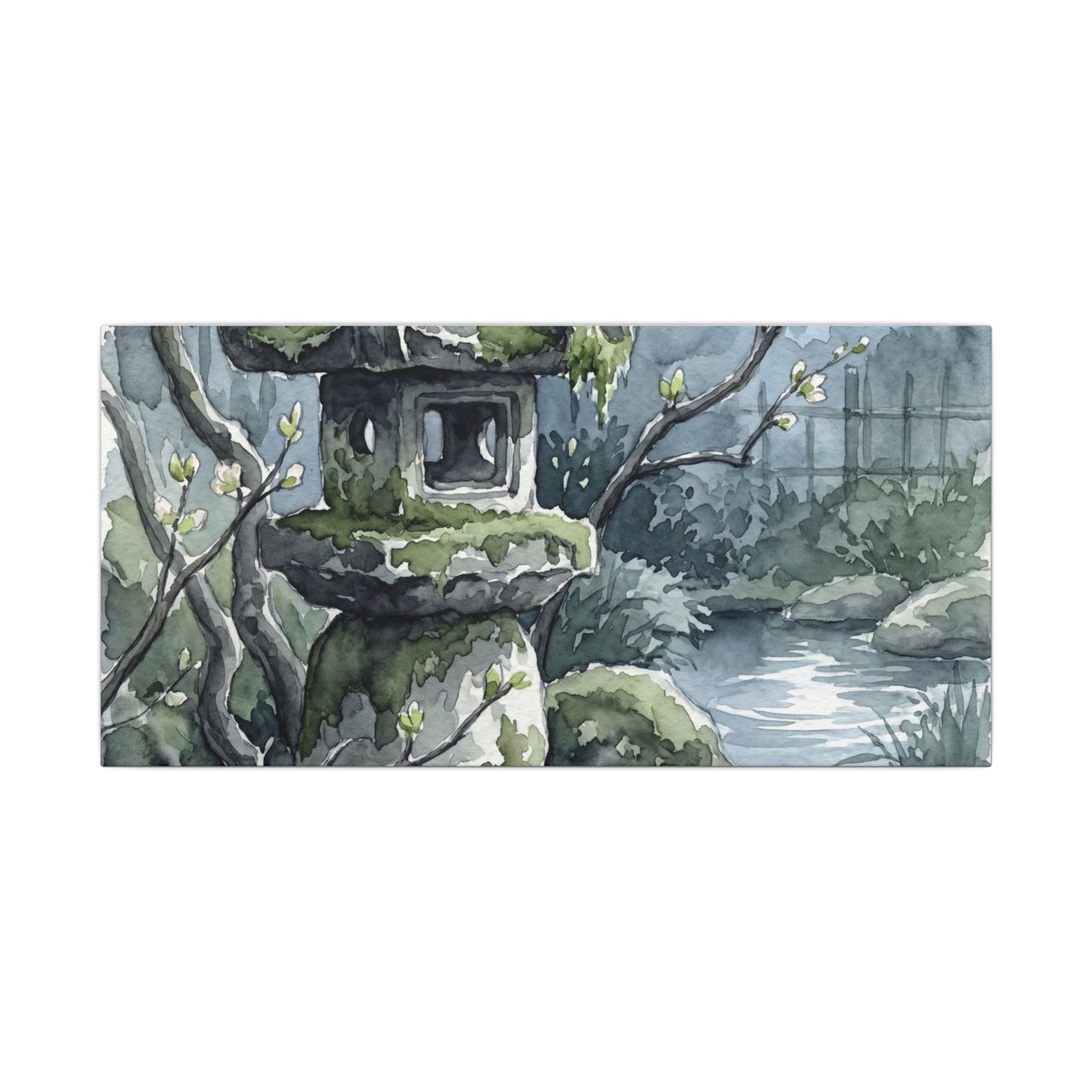 Moonlight Stone Lantern Canvas Art - Japandi Seijaku