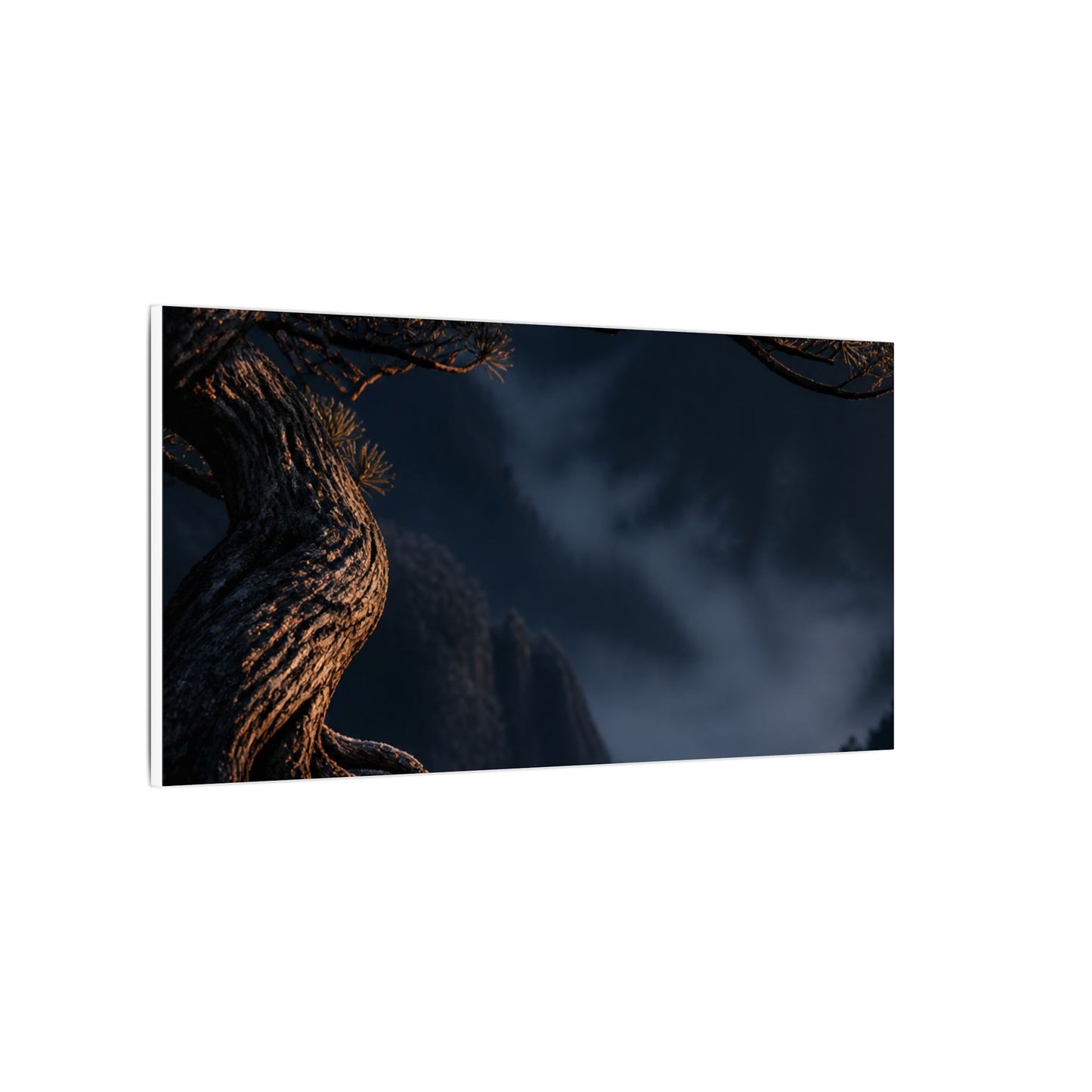 Bold Pine Tree Canvas Art - Shadow Zen Dark Japandi