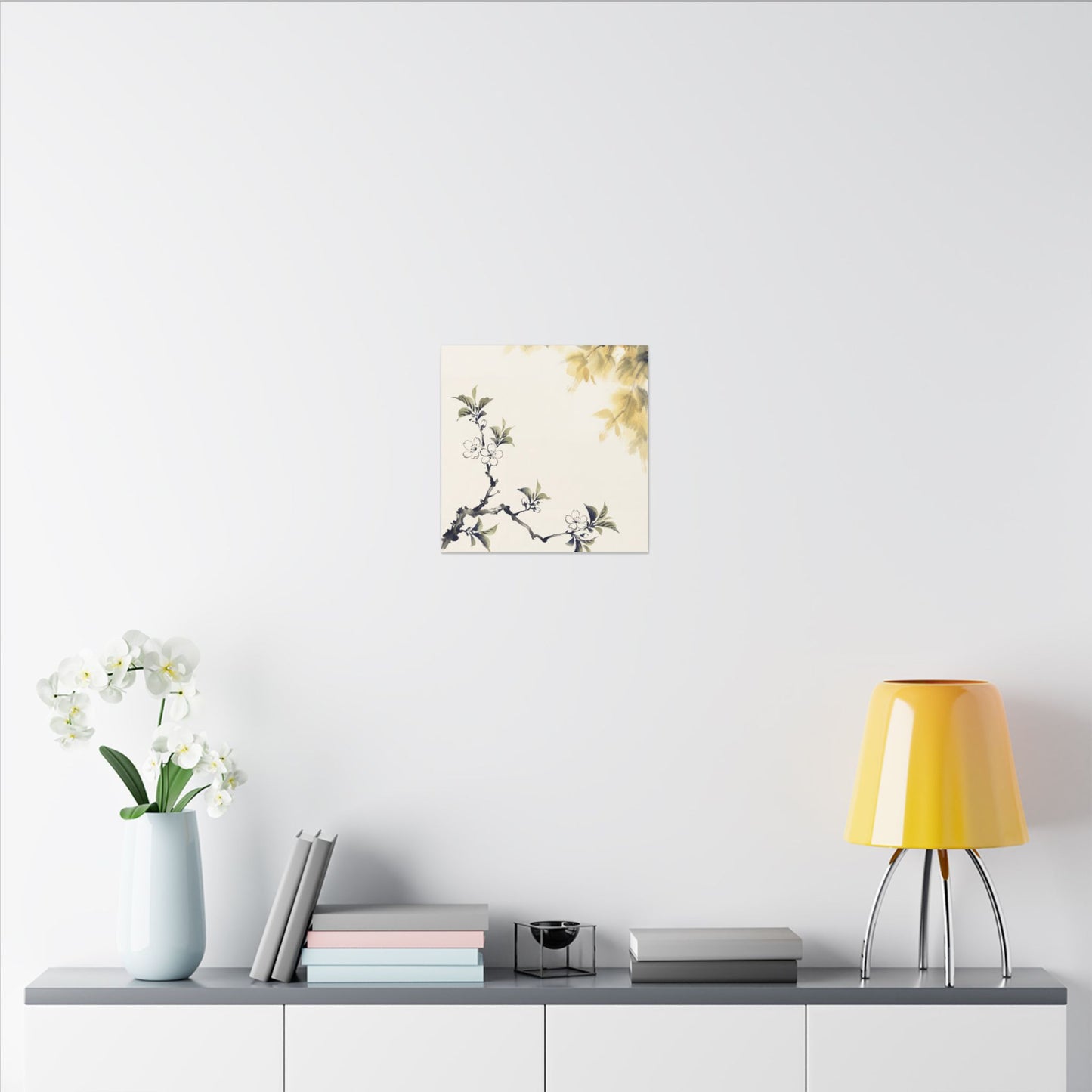 Kanso Cherry Blossom Canvas Art - Zen Sumi E