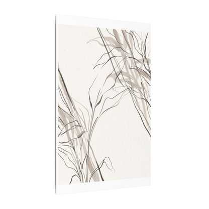 Neutral Shoji Screen Canvas Art - Minimal Line Japandi