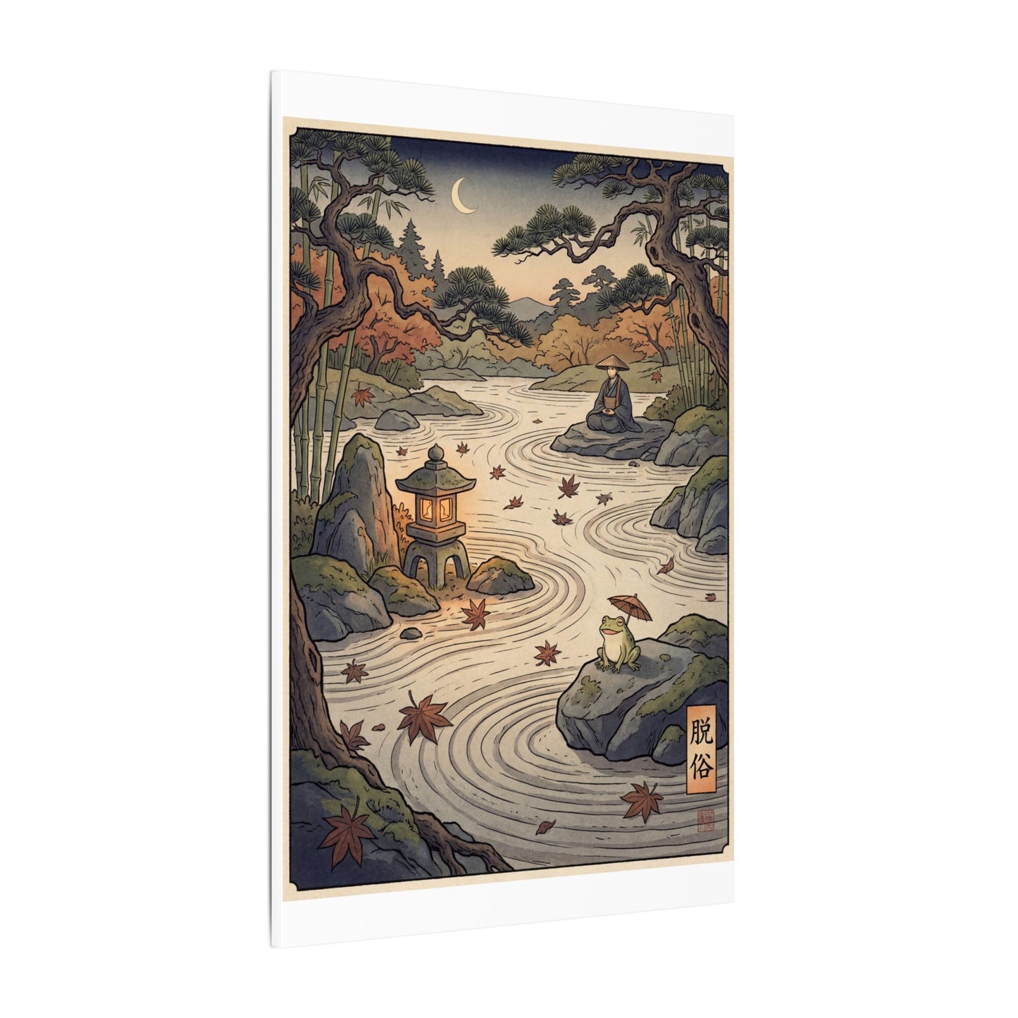 Rock Garden Autumn Canvas Art | Zen Serene Design
