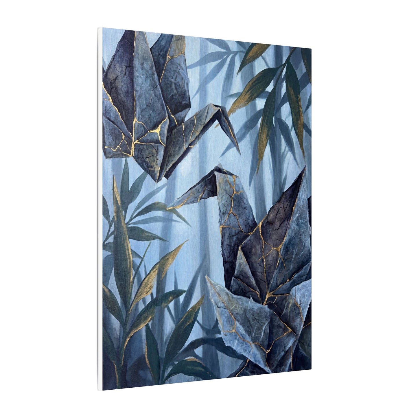 Paper Fold Canvas Art | Summer Kintsugi Crackle Gold Art
