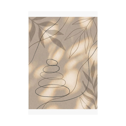 Kanso River Stones Wall Art Print - Japandi Minimal Line