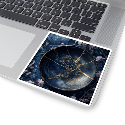 Healing Cherry Blossom Sticker - Gold Repair Kintsugi
