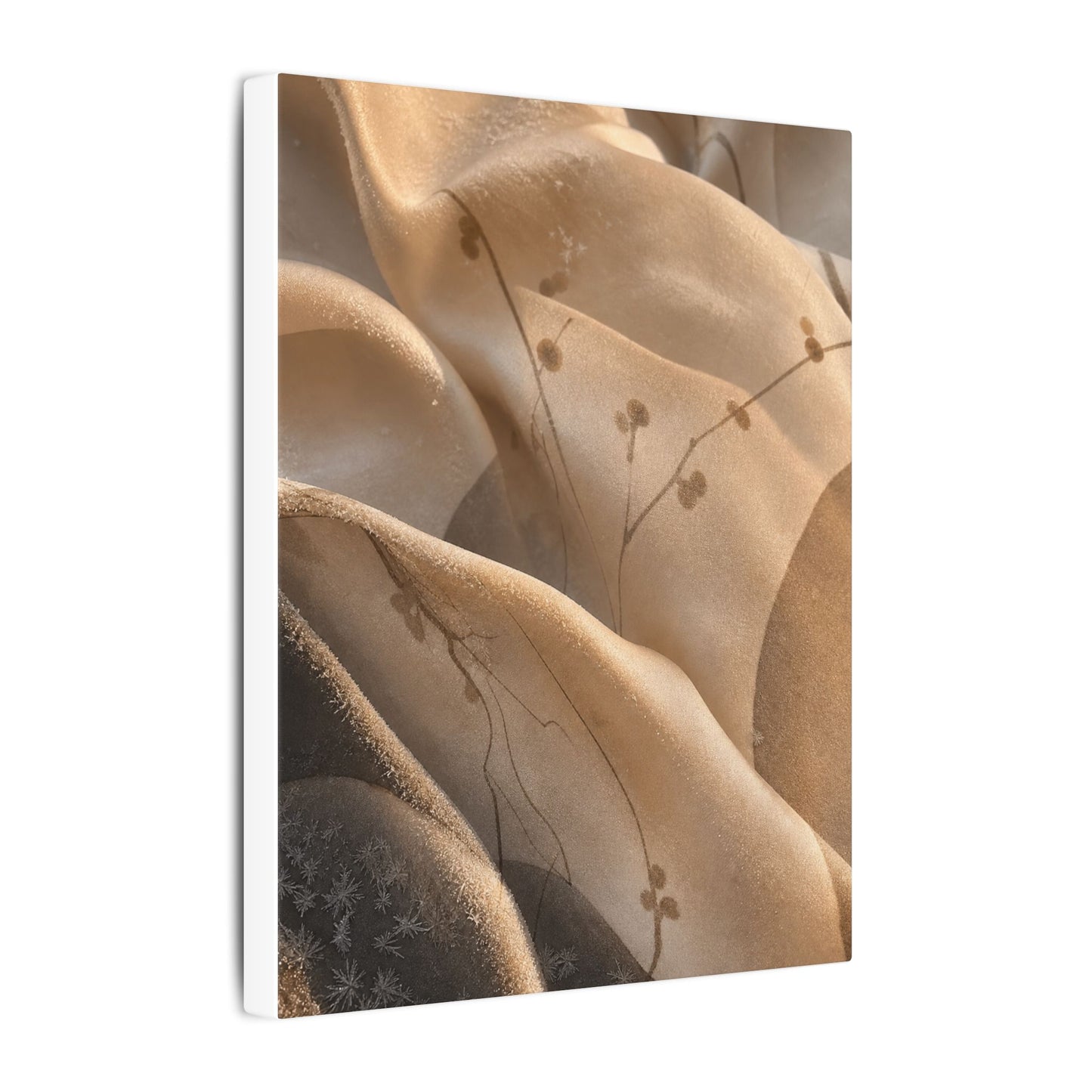 Japandi Silk Drape in Golden Hour | Japanese Pattern Canvas Art