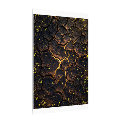 Cracked Earth Moody Minimal Canvas Art | Sophisticated Dark Japandi Art