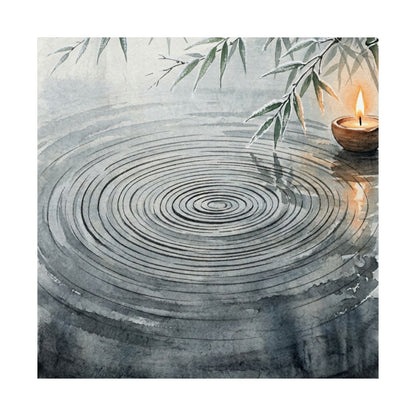 Candlelight Water Ripple Wall Art Print - Zen Mono No Aware