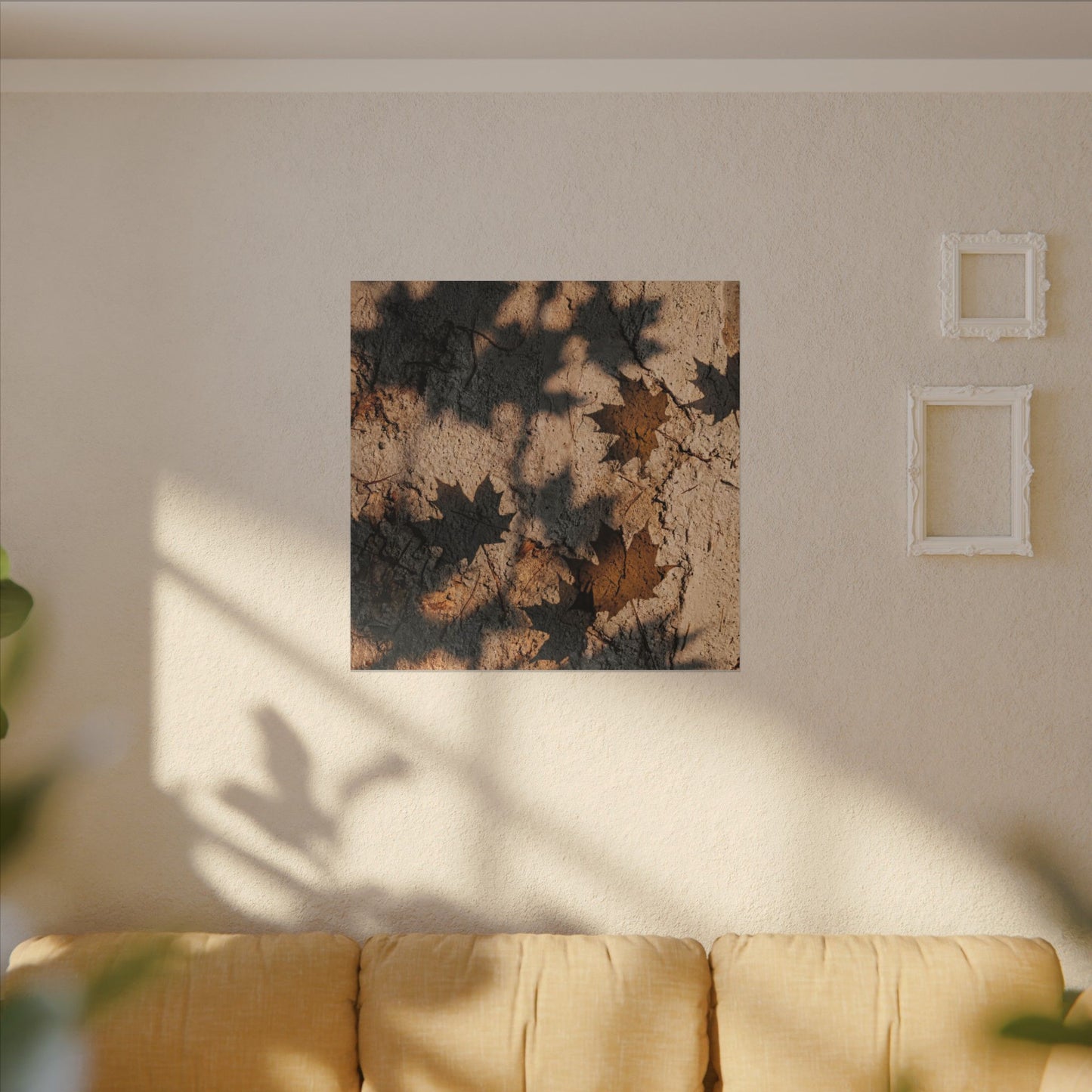 Cozy Shadow Play Canvas Art - Texture Japandi