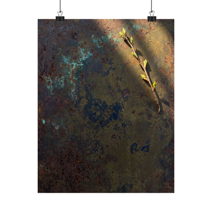 Rust Patina Spring Wall Art Print | Dark Japandi Luxurious Design