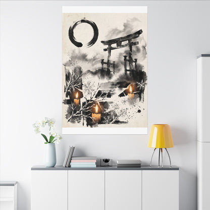 Candlelight Torii Gate Canvas Art - Zen Datsuzoku