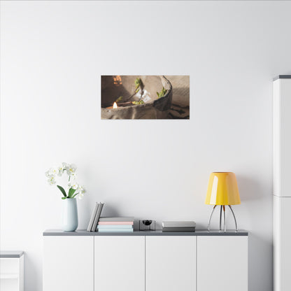 Candlelight Ceramic Bowl Canvas Art - Japandi Ma