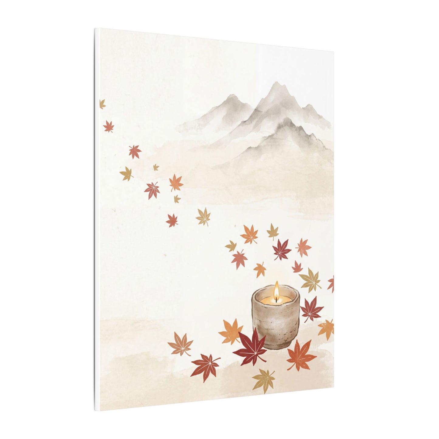 Earthy Mountain Mist Canvas Art - Japanese Pattern Japandi