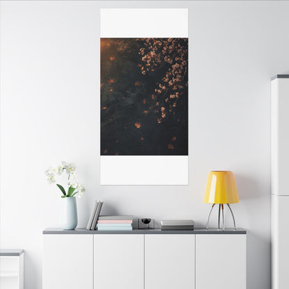 Golden Hour Cherry Blossom Canvas Art - Dark Japandi Kanso
