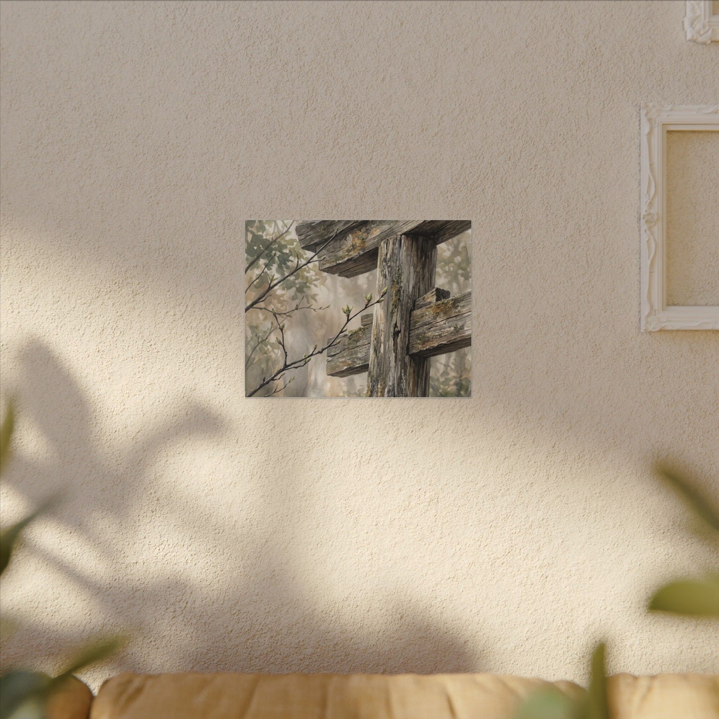 Torii Gate Spring Canvas Art | Japandi Neutral Design