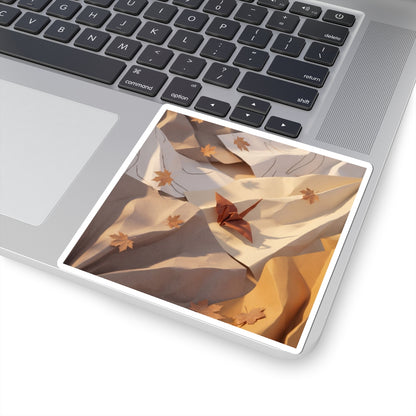 Earthy Paper Fold Sticker - Minimal Line Japandi Art Print