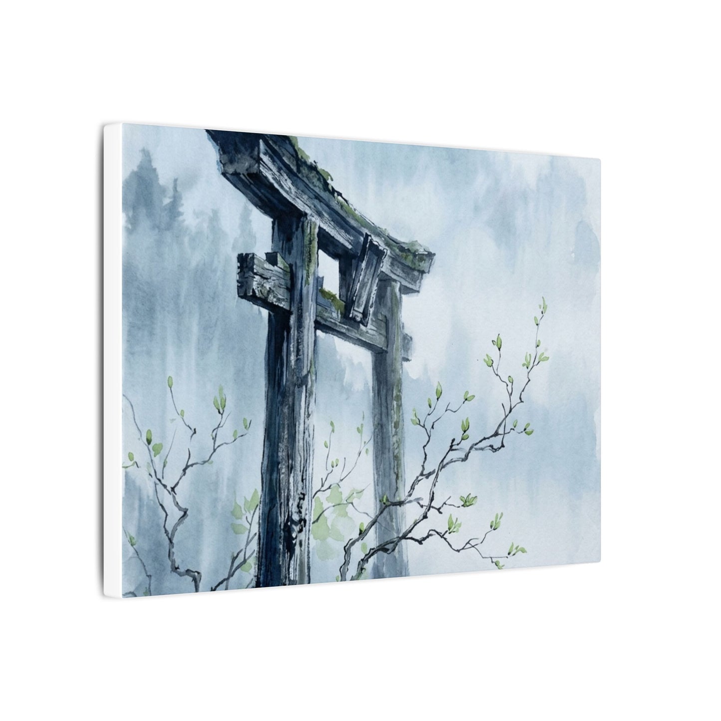 Torii Gate Canvas Art | Spring Zen Sumi E Art