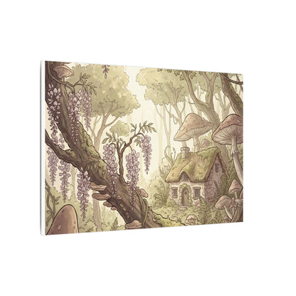 Summer Wisteria Mushroom Illustration Canvas Art | Enchanting Decor