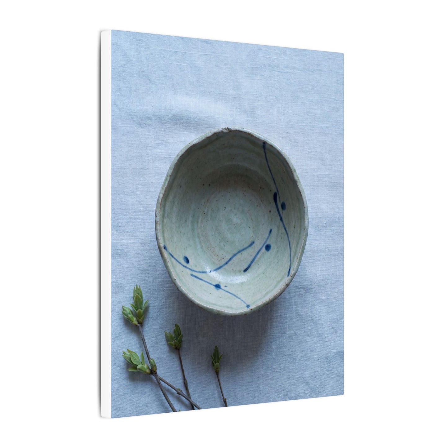 Spring Ceramic Bowl Minimal Line Canvas Art | Warm Decor