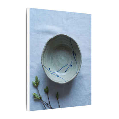 Spring Ceramic Bowl Minimal Line Canvas Art | Warm Decor