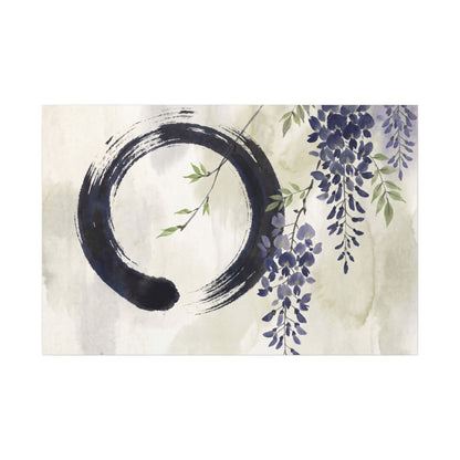 Wisteria Enso Canvas Art | Serene Zen Art
