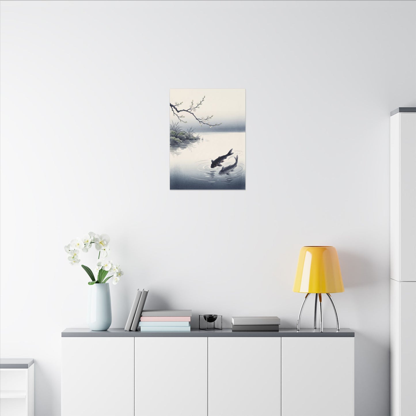 Ma Koi Pond Canvas Art - Zen Ukiyo E Inspired