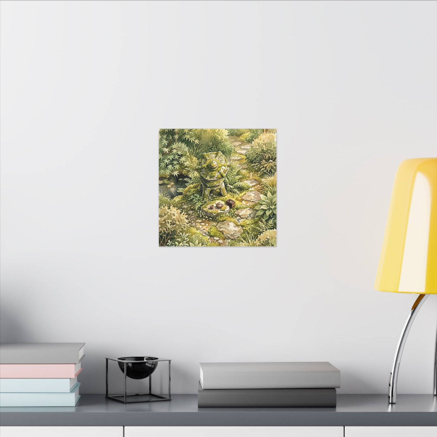 Datsuzoku Stone Lantern Canvas Art - Japandi Watercolor