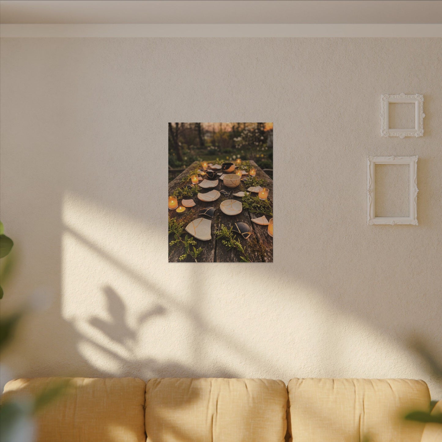 Broken Pottery Spring Canvas Art | Kintsugi Beautiful Design