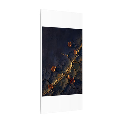 Cracked Earth Canvas Art | Autumn Dark Japandi Dark Texture Art