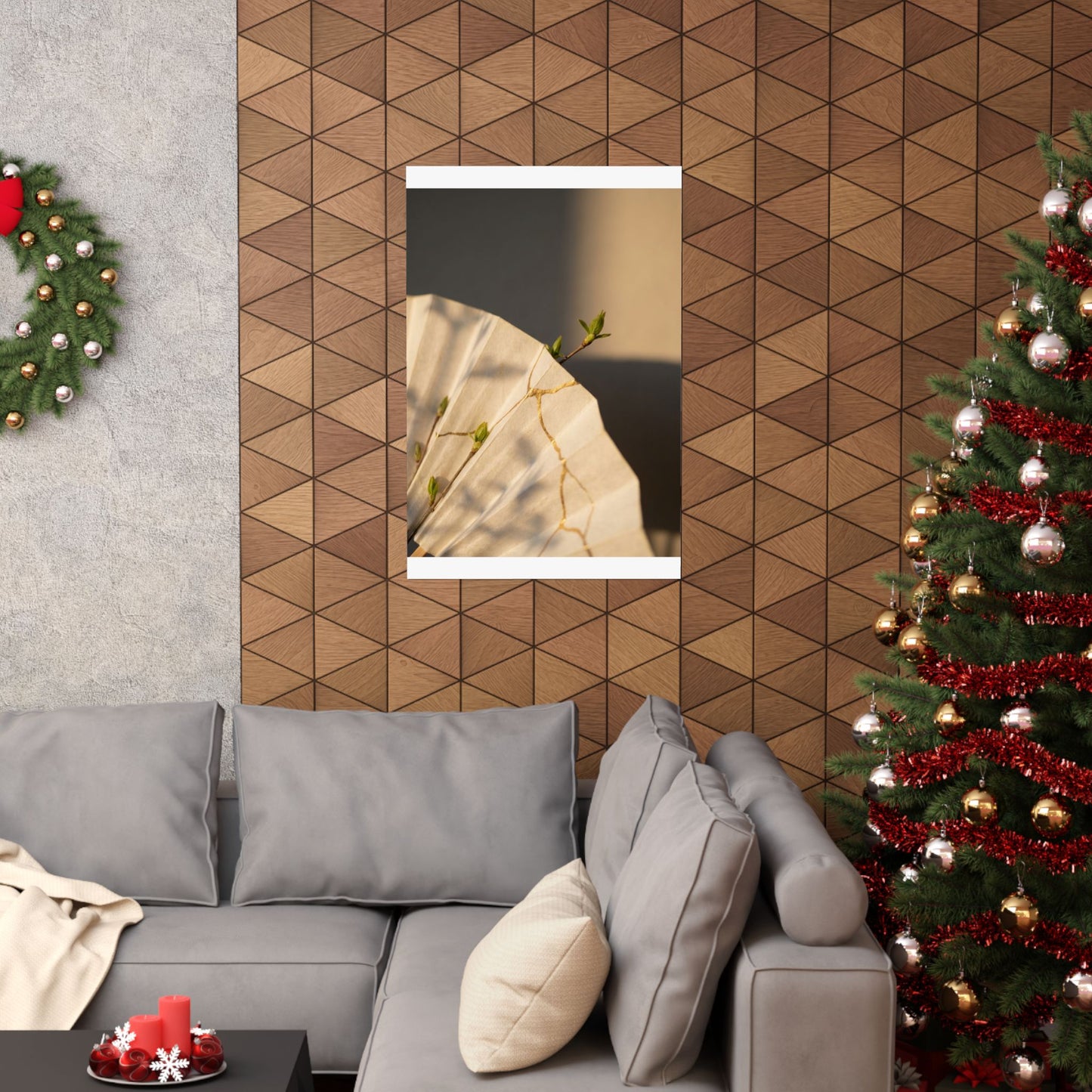 Ma Paper Fold Wall Art Print - Kintsugi Gold Vein