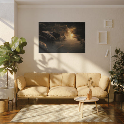 Winter Koi Pond Shadow Zen Canvas Art | Bold Decor
