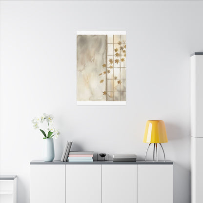 Warm Shoji Screen Canvas Art - Watercolor Japandi