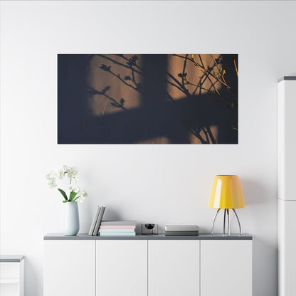 Shadow Play Canvas Art | Spring Dark Japandi Shadow Zen Art