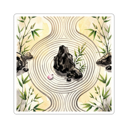 Rock Garden Spring Sticker | Zen Serene Design