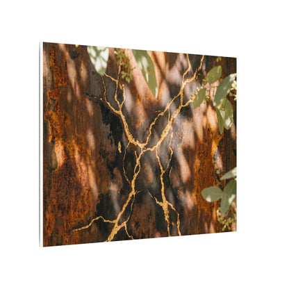 Kanso Rust Patina Canvas Art - Kintsugi Gold Vein