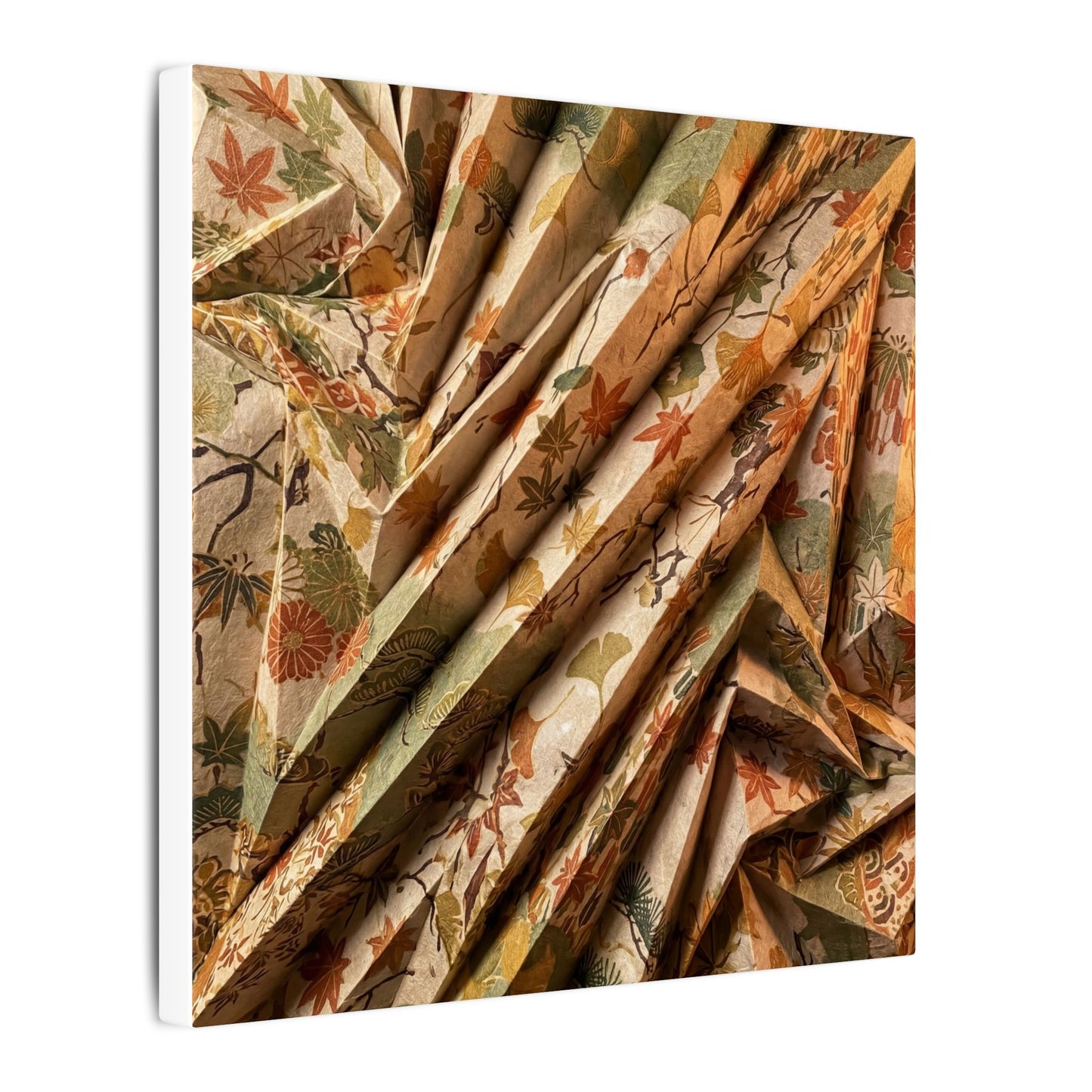 Paper Fold Autumn Canvas Art | Japandi Earthy Design
