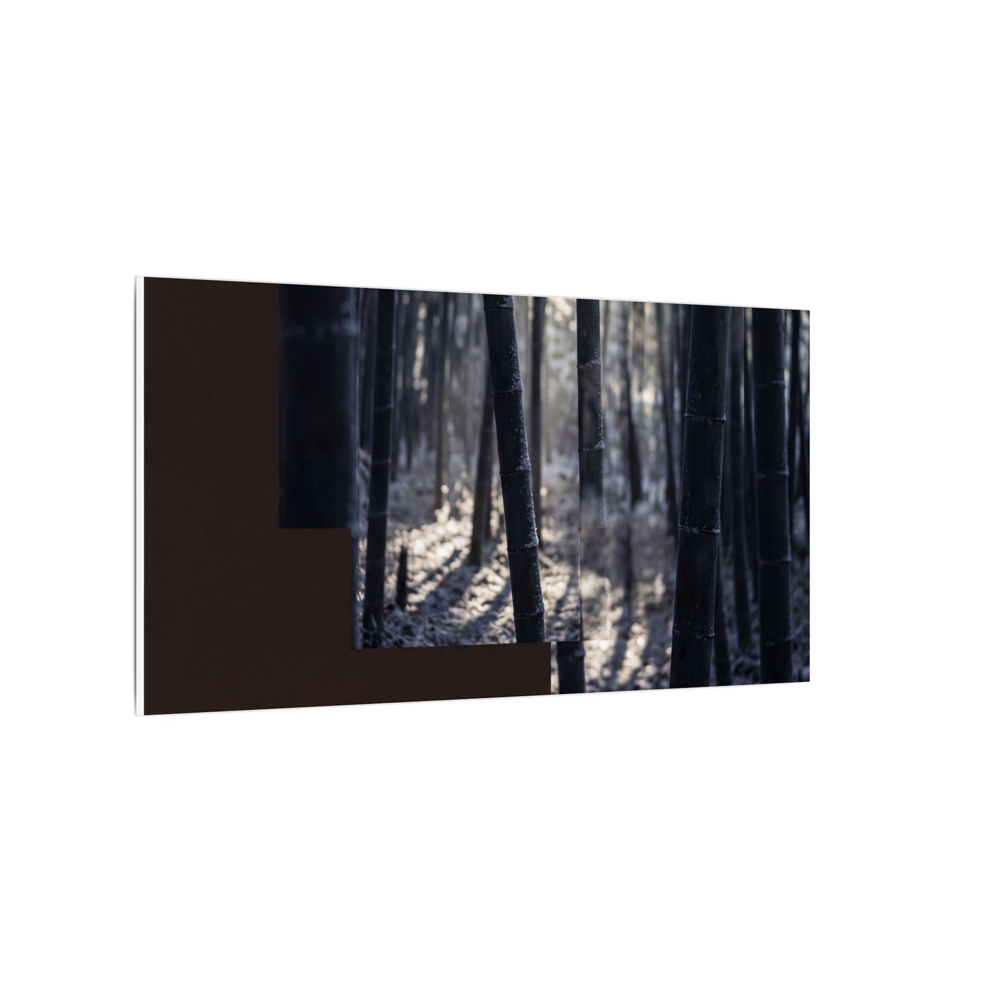 Bamboo Grove Canvas Art | Winter Dark Japandi Moody Minimal Art