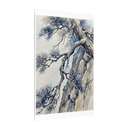 Moonlight Pine Tree Canvas Art - Japandi Seijaku