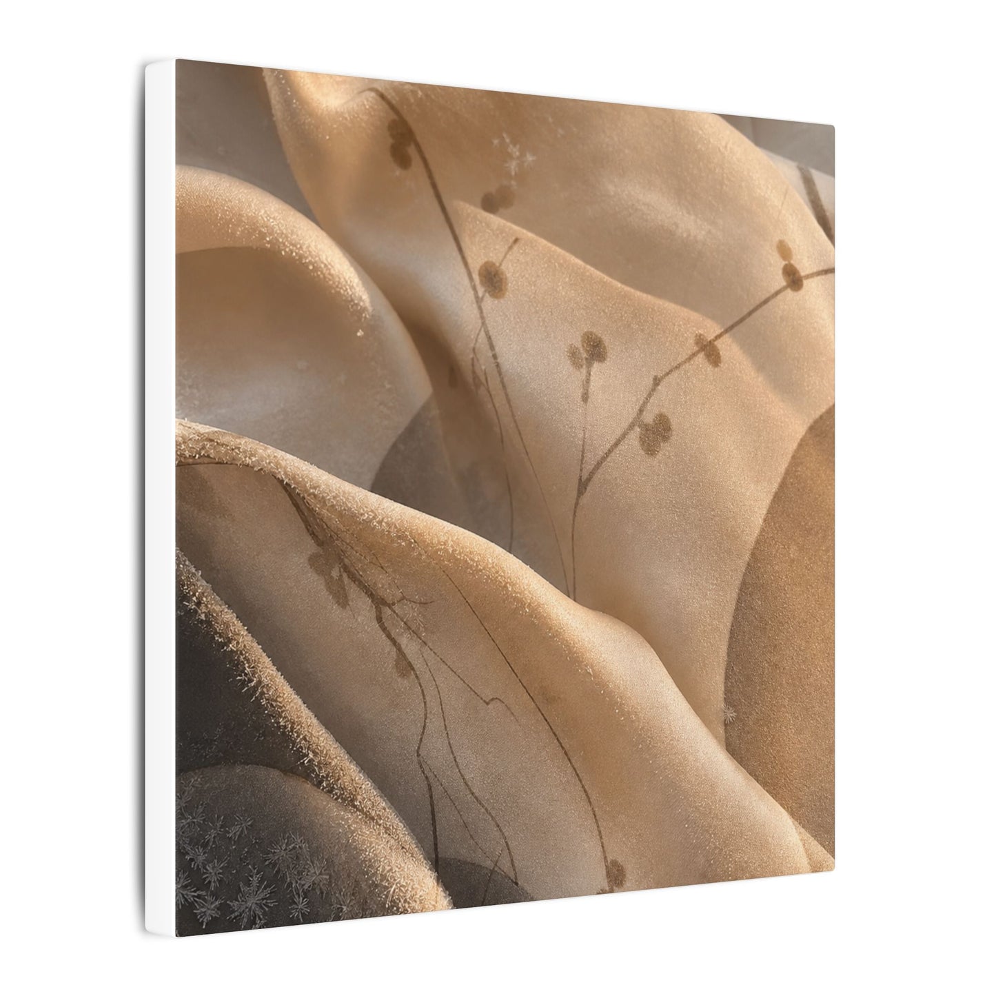 Japandi Silk Drape in Golden Hour | Japanese Pattern Canvas Art