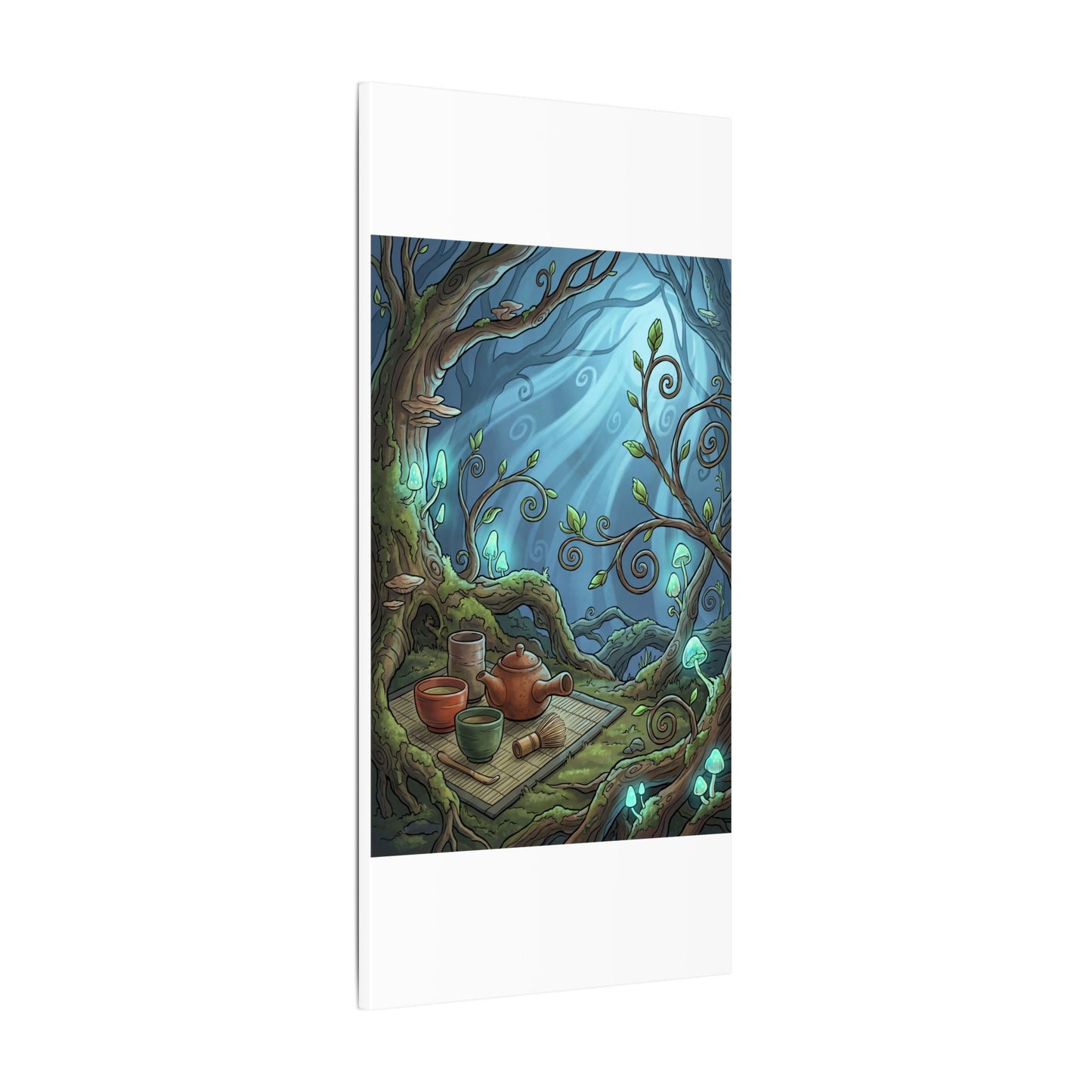 Spring Tea Ceremony Forest Whimsy Canvas Art | Cozy Decor