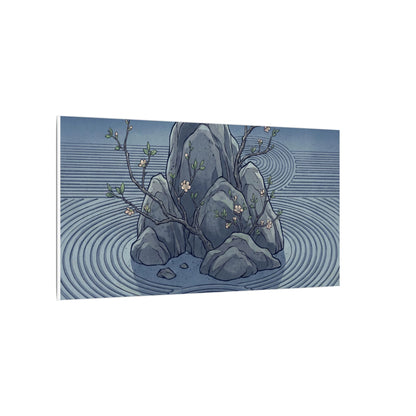 Spring Rock Garden Ukiyo E Inspired Canvas Art | Tranquil Decor