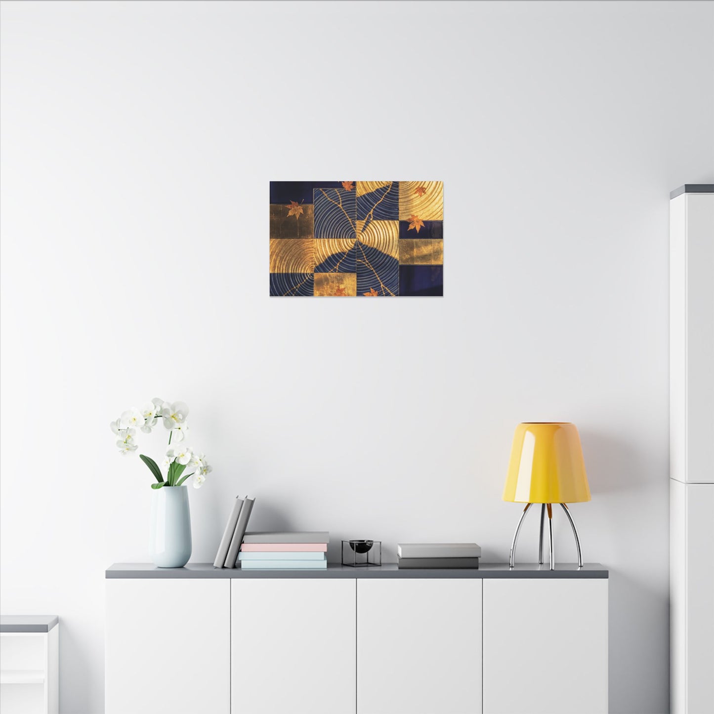 Autumn Water Ripple Crackle Gold Canvas Art | Artful Decor