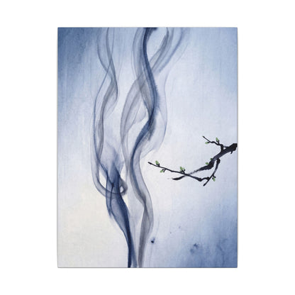 Incense Smoke Spring Canvas Art | Zen Tranquil Design
