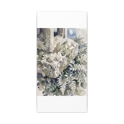 Stone Lantern Watercolor Canvas Art | Elegant Japandi Art