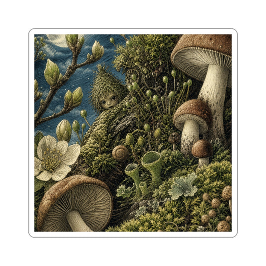 Datsuzoku Moss Close Up Sticker - Cottagecore Vintage Botanical
