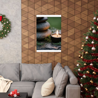 River Stones Wall Art Print | Summer Japandi Japanese Pattern Art